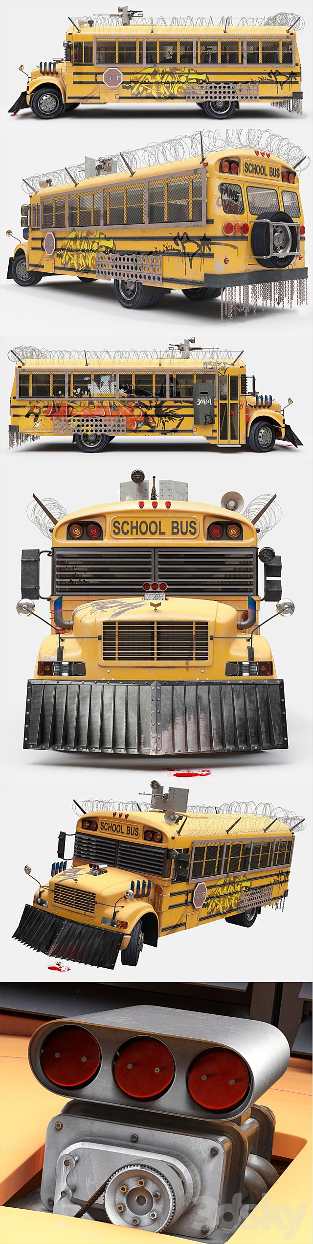School Bus apocalypse 3d