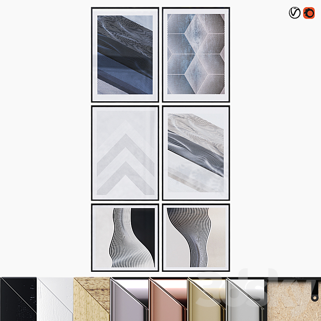 Poster Set “Abstracts” 3DSMax File - thumbnail 1