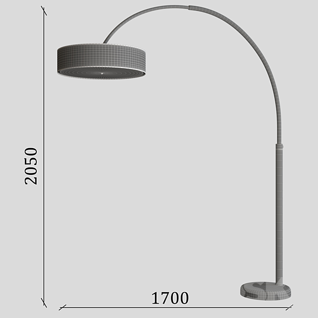 Floor lamp Azzardo Aruba 3d