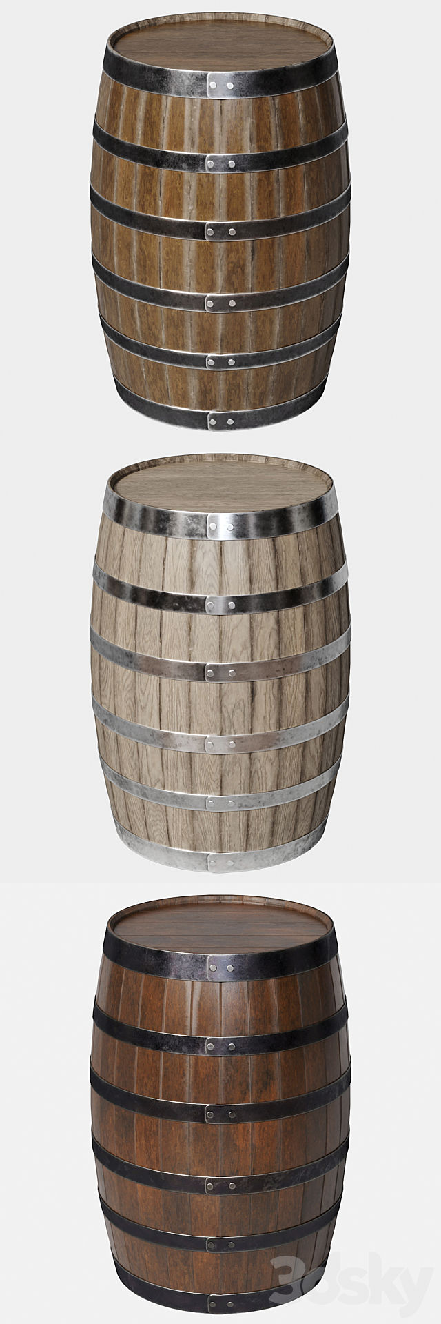 Wooden barrels 3DSMax File - thumbnail 2