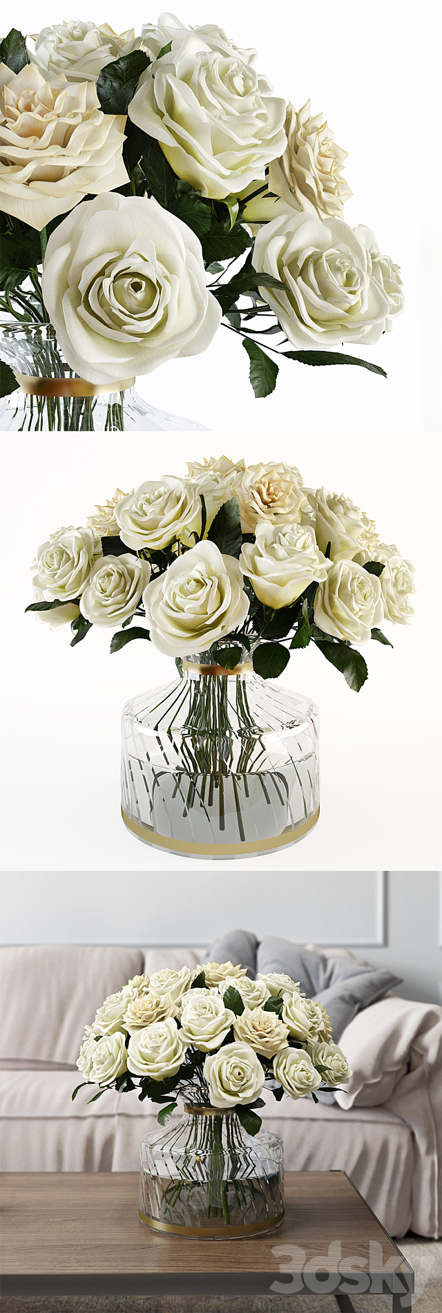 Bouquet of roses 3 3DSMax File - thumbnail 2