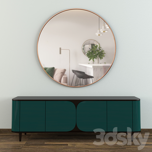 Modern Console Table With Mirror 3DSMax File - thumbnail 1
