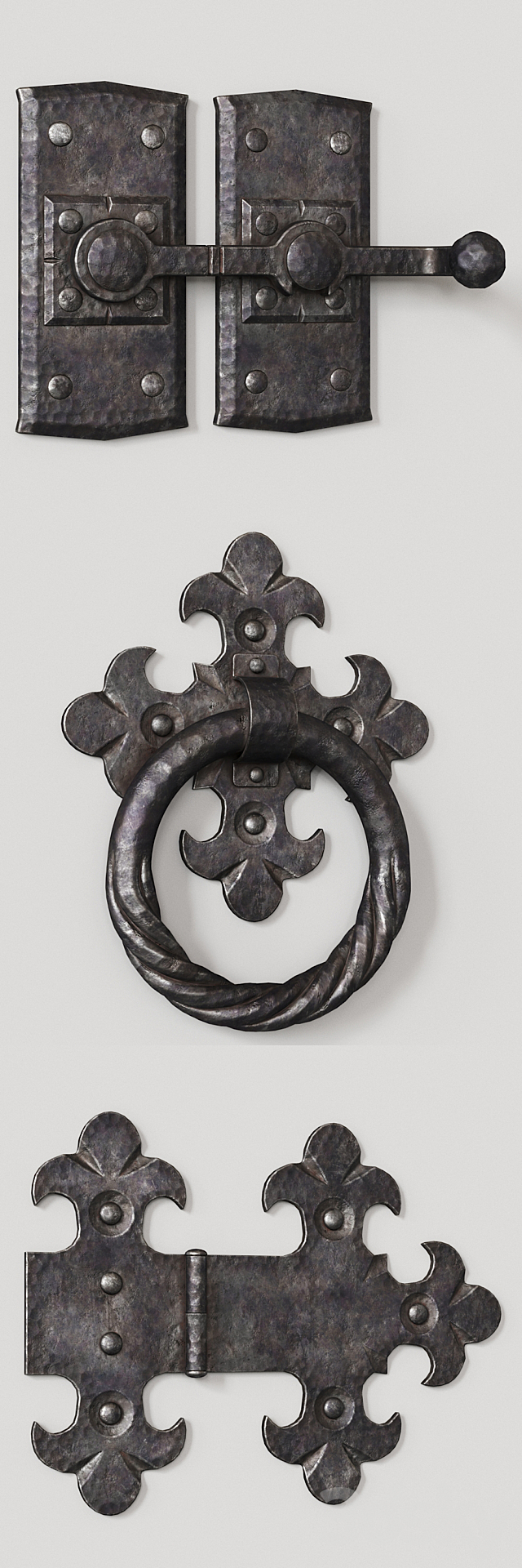Wrought iron door elements 3d
