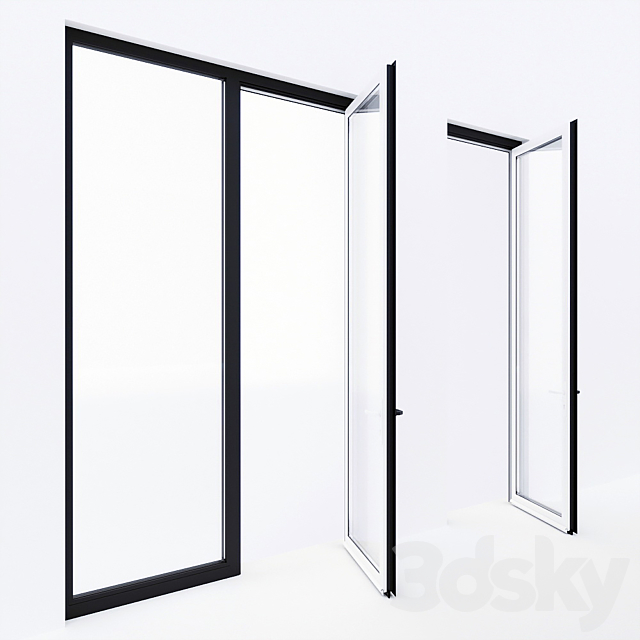 Balcony doors Alumil 3d