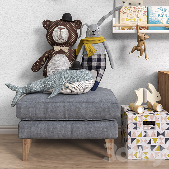 Toys and furniture set 35 3d