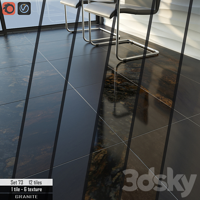 Cosmo Stone Set 73 3d