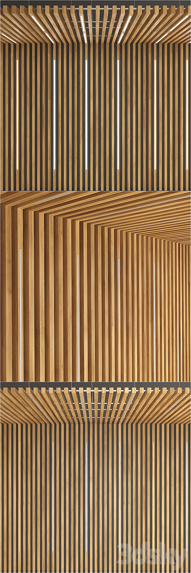 Rack ceiling and wall with built-in lights _ TAGinterio 3d