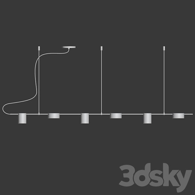 Counterpoint 6 Light Led Linear Pendant 3d