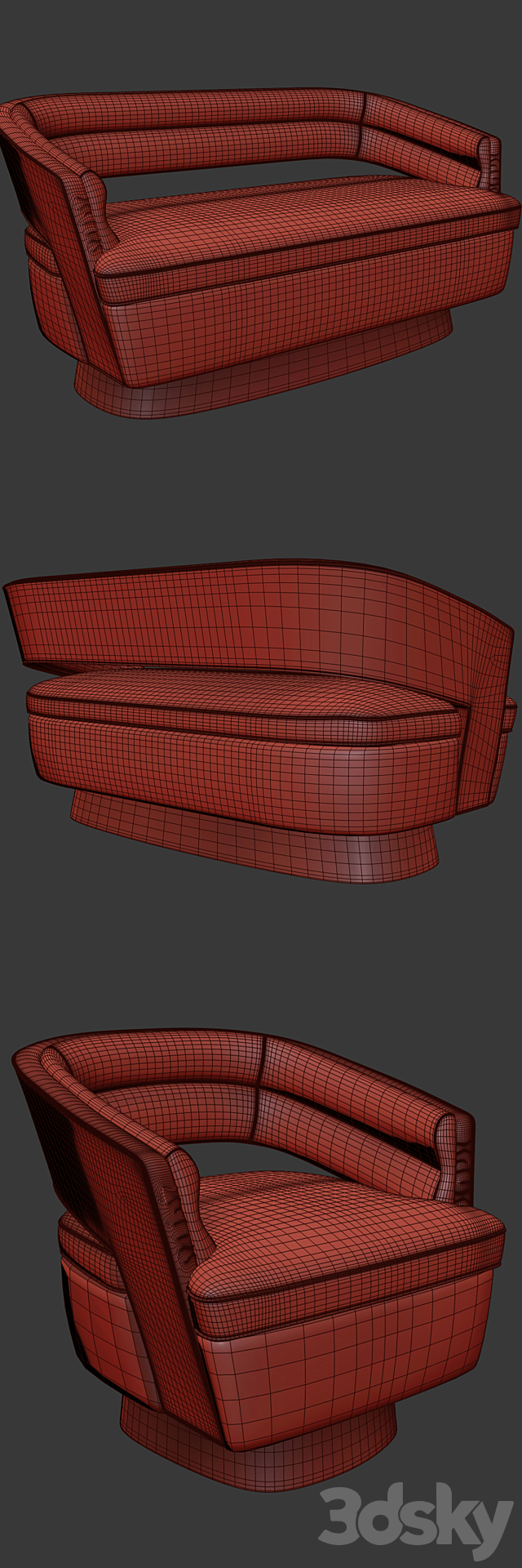 Russel Armchair And Sofa 3DSMax File - thumbnail 3