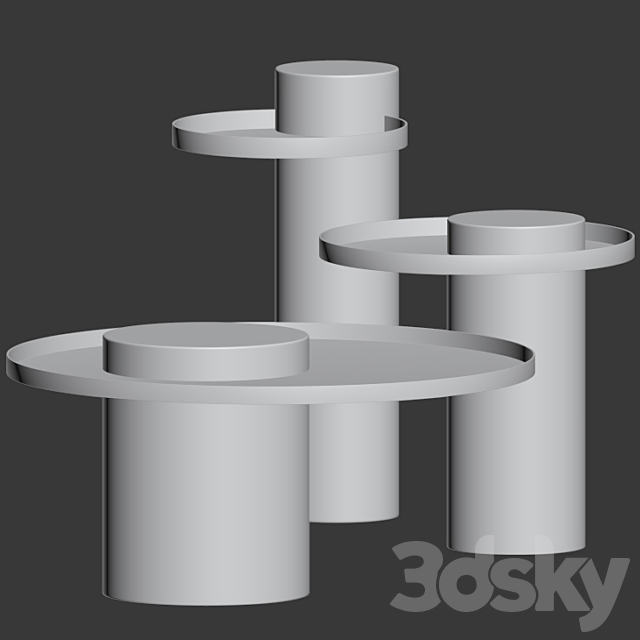 Salute Side Table & Coffee Table Collection 3DSMax File - thumbnail 2
