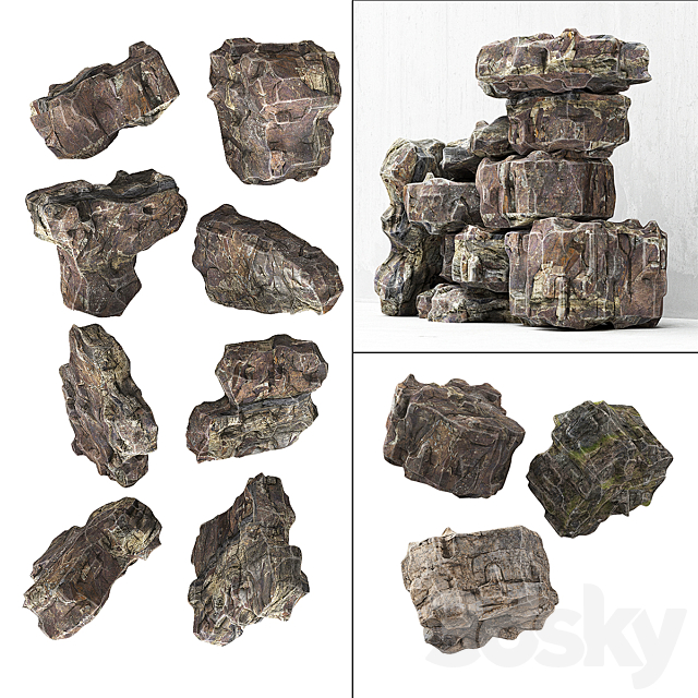 Granite rock stone 3DSMax File - thumbnail 1