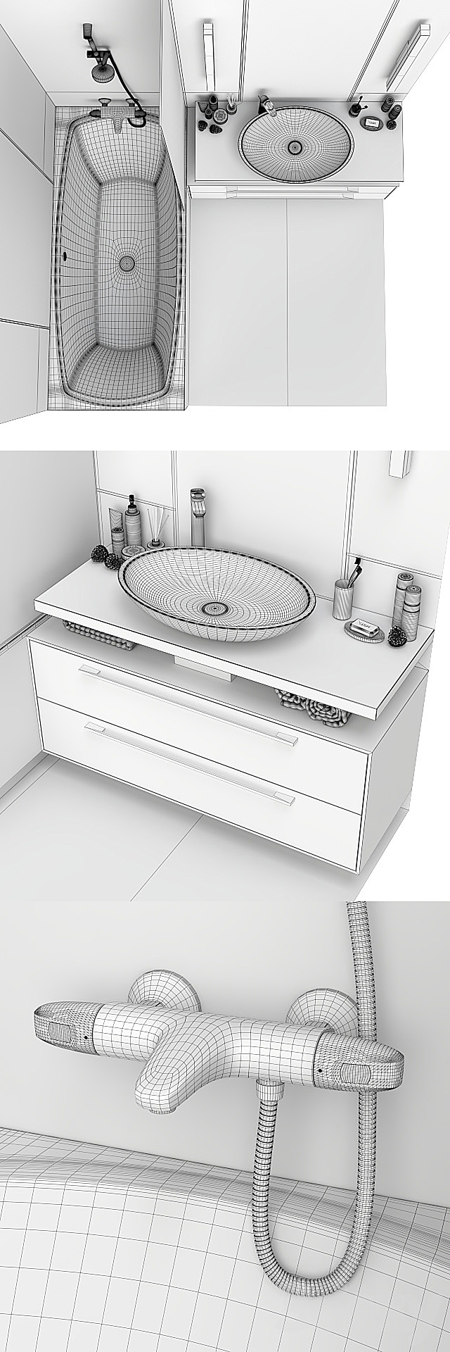 Furniture and decor for a small bathroom. 3DSMax File - thumbnail 3