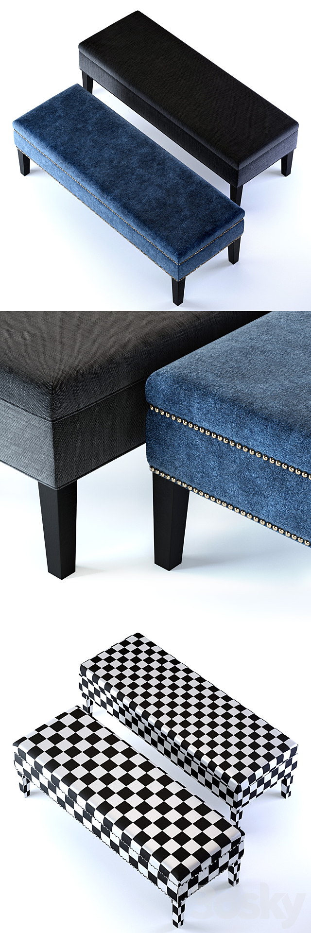 Eichholtz Truman and Skipper Benches 3d