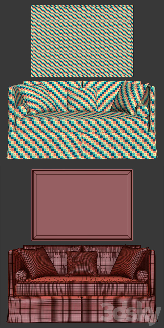 RH MORRISON SOFA 70-33.5 inch 3d