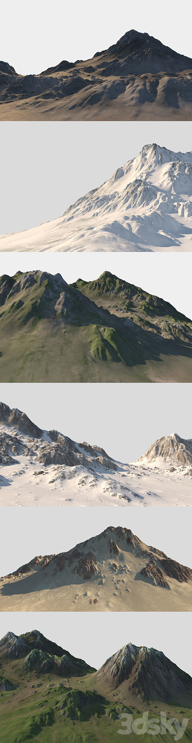 Small mountain + 6 Textures 3DSMax File - thumbnail 2