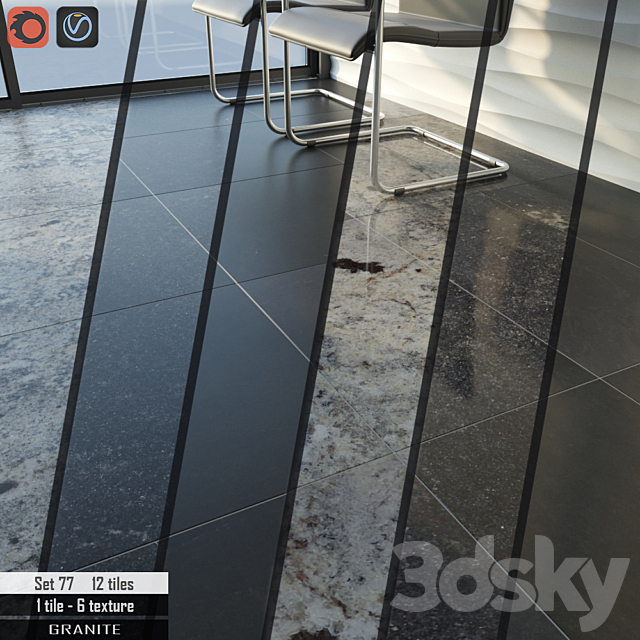 Cosmo Stone Set 77 3d
