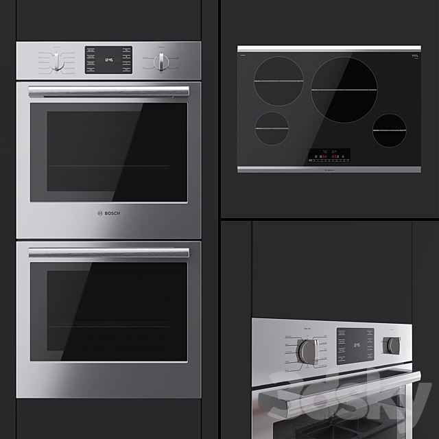 Bosch – dual oven HBN5651UC and hob NIT8068SUC 3DSMax File - thumbnail 1