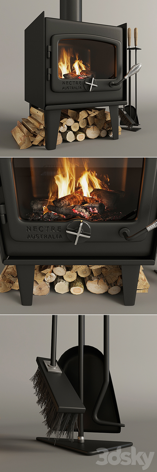 Fireplace nectre 3d