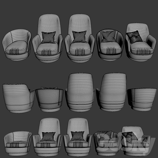 Chairs Minotti jacques 3DSMax File - thumbnail 3
