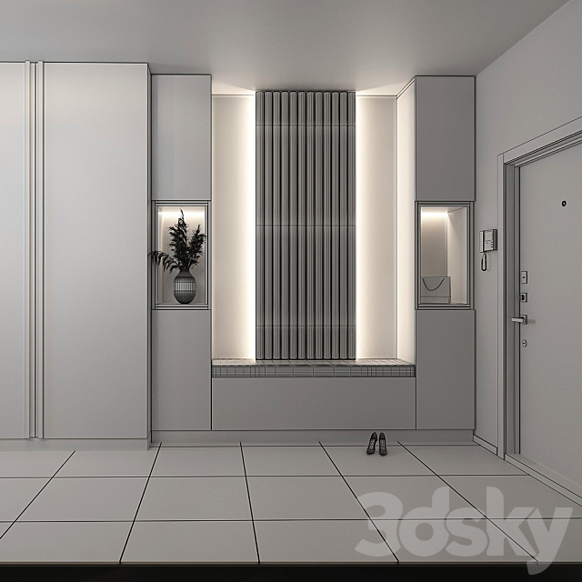Composition in the hallway_37 3d