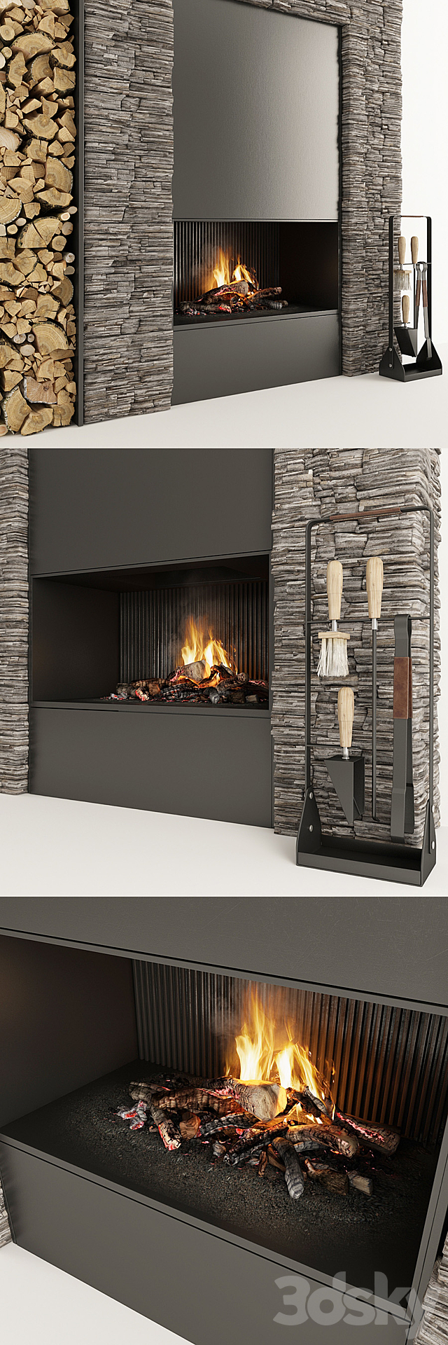 Fireplace and firewood 34 3d