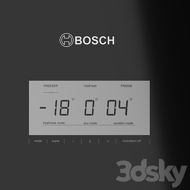 Bosch Fridge KGN49SB3AR 3DSMax File - thumbnail 3