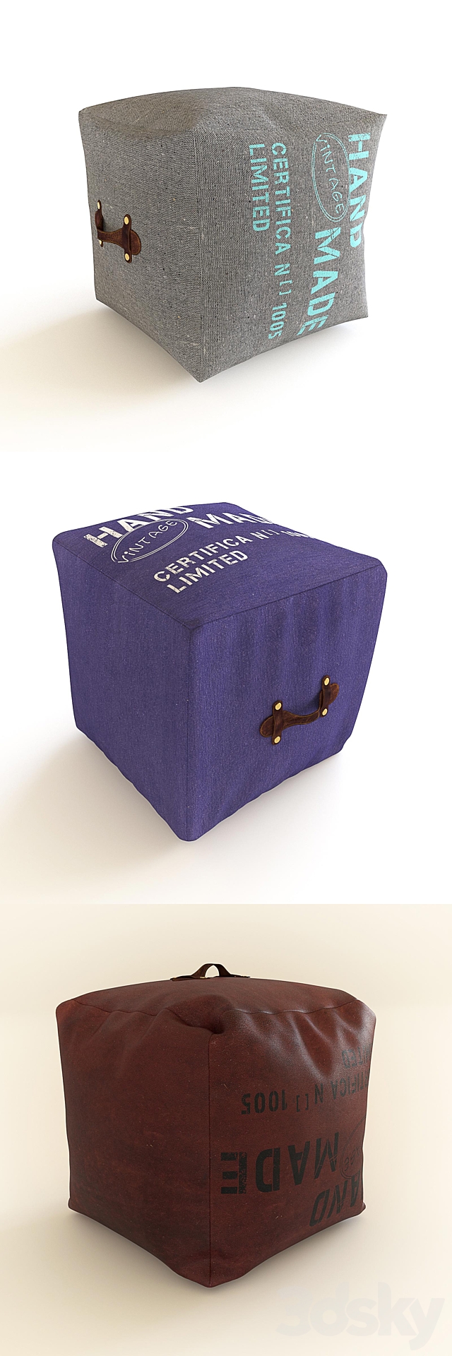 MARSHALL Pouf en tissu recyclé 3d