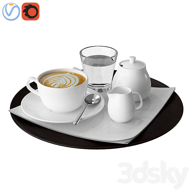 Coffee tray 3DSMax File - thumbnail 1