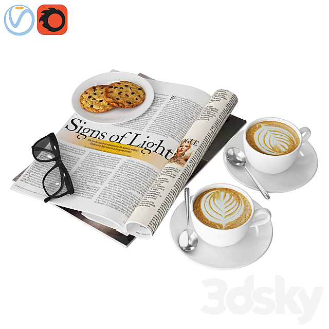 Coffee and magazine 3DSMax File - thumbnail 1