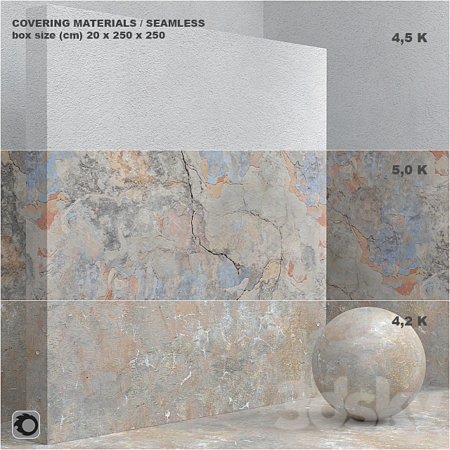 Material (seamless) – coating. concrete. plaster set 68 3DSMax File - thumbnail 1