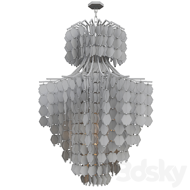 Dripping Capiz 2-Light Chandelier 3d