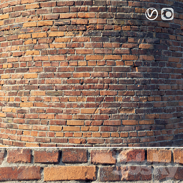 Brick wall with damage (material) Free Download