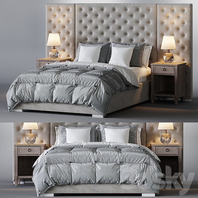 Restoration Hardware _ Edie Tufted Bed Collection 3DSMax File - thumbnail 1