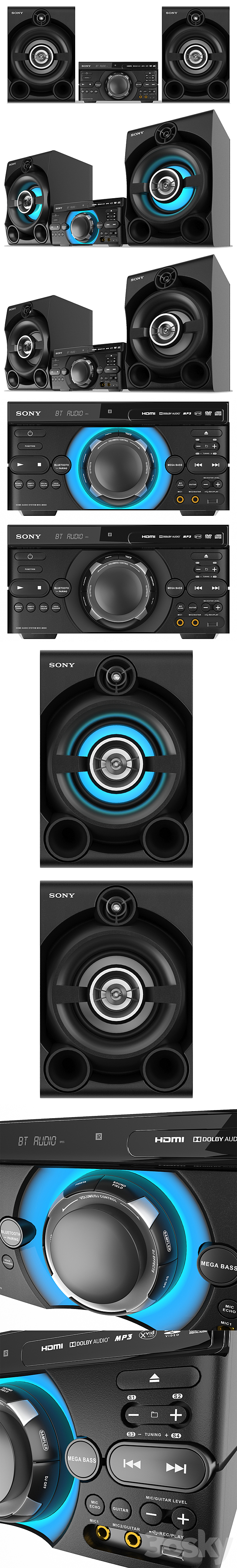 Audio system Sony MHC-M60D 3DSMax File - thumbnail 2