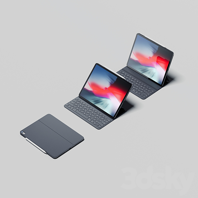 iPad Pro 12.9 (2018) + Smart keyboard + Apple pencil 3DSMax File - thumbnail 2