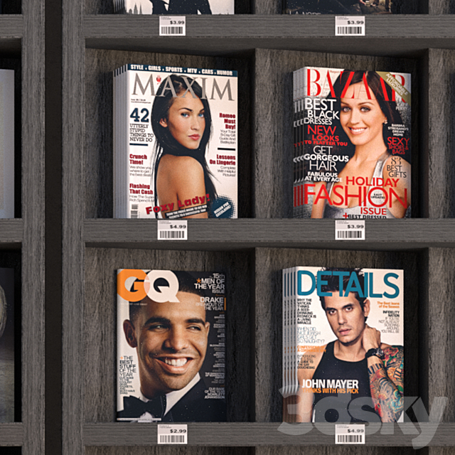 Display Racks with Books and Magazines – Vray Material 3DSMax File - thumbnail 2