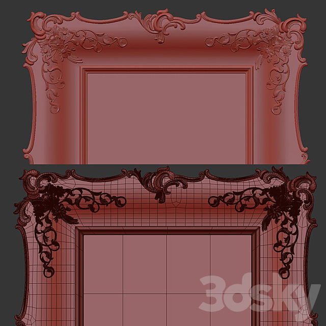 Carved frame 3d