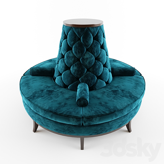 Circle Banquette Settee Lobby sofa 3d
