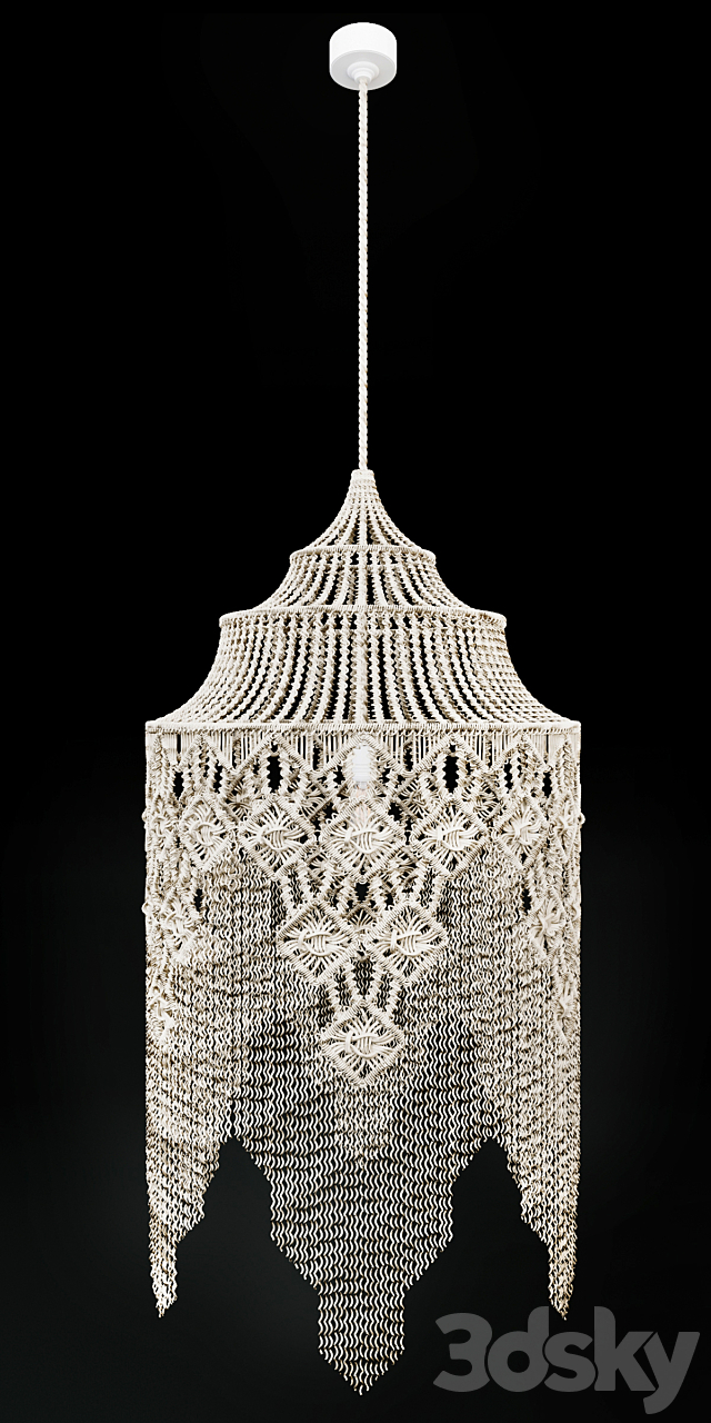 Macrame Chandelier 2 3d