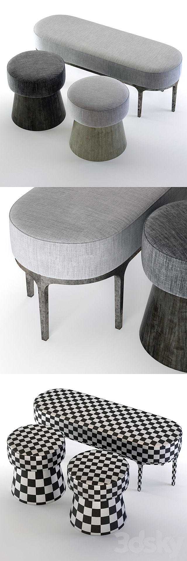 Bernhardt Linea Benches 3d
