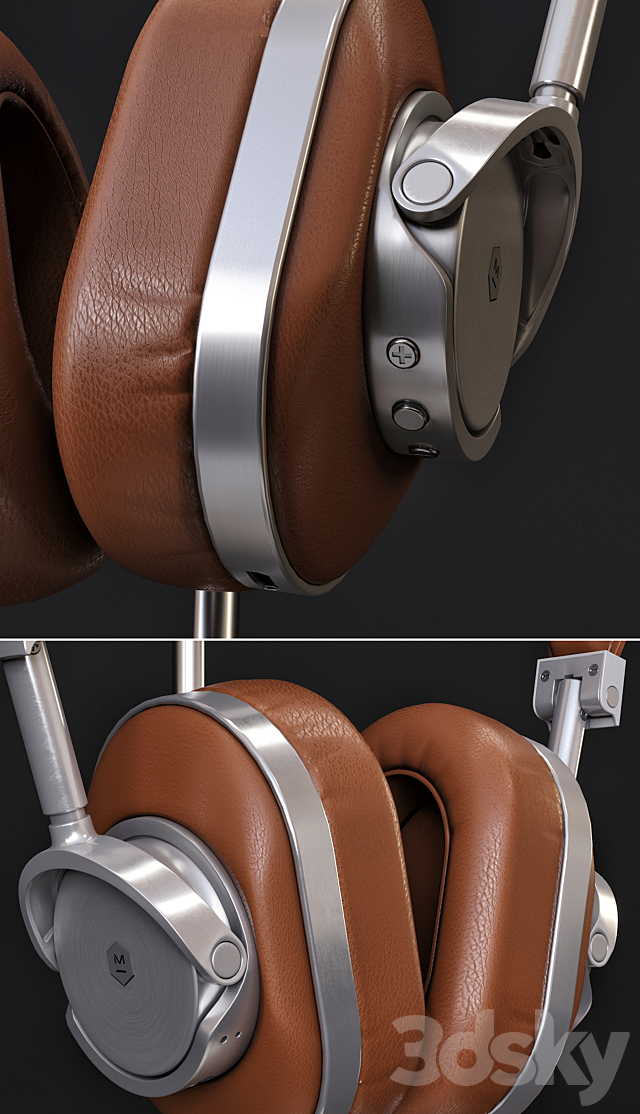 Headphones Master & Dynamic MW60S2 Brown _ Silver 3d
