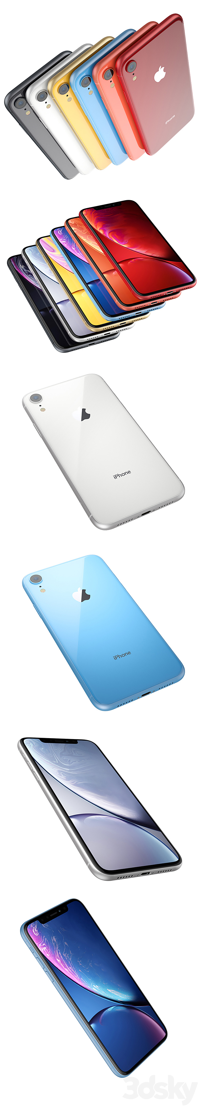 Apple iPhone Xr All colors 3DSMax File - thumbnail 2