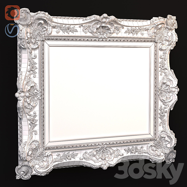 Picture in a carved frame. 3DSMax File - thumbnail 3