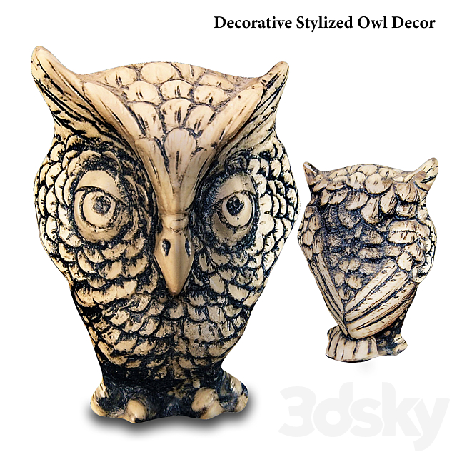 MaceSpace – Decorative Stylized Owl Decor 3DSMax File - thumbnail 1