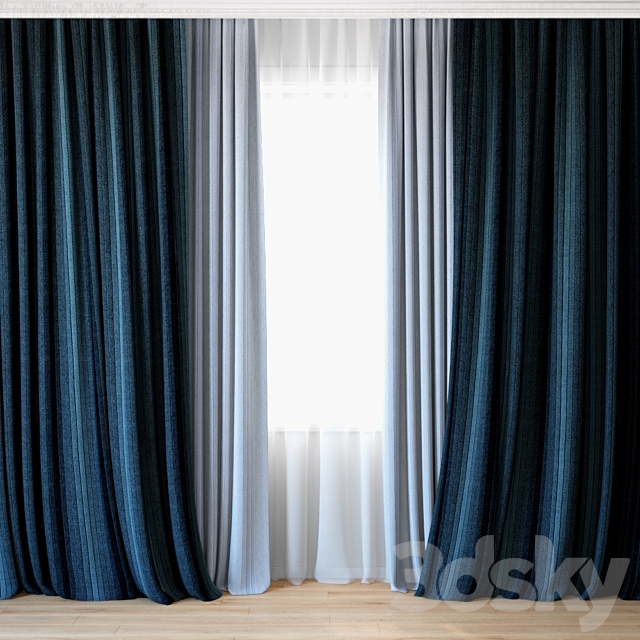 Curtains 06 | Canvas curtains and tulle 3DSMax File - thumbnail 1