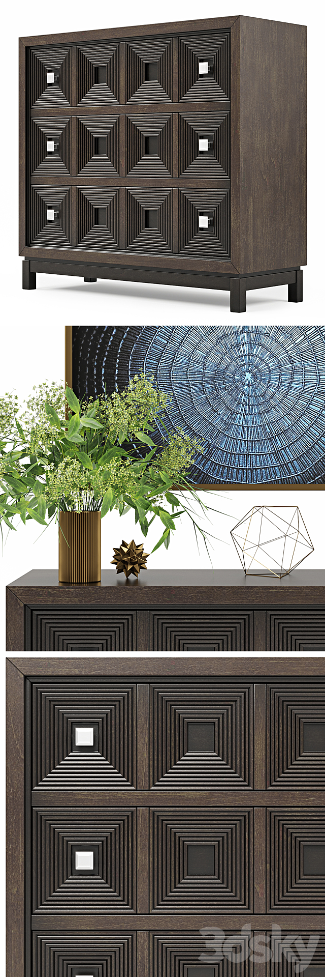 Sterns 3 Drawer Accent Chest by Mercury Row 3d