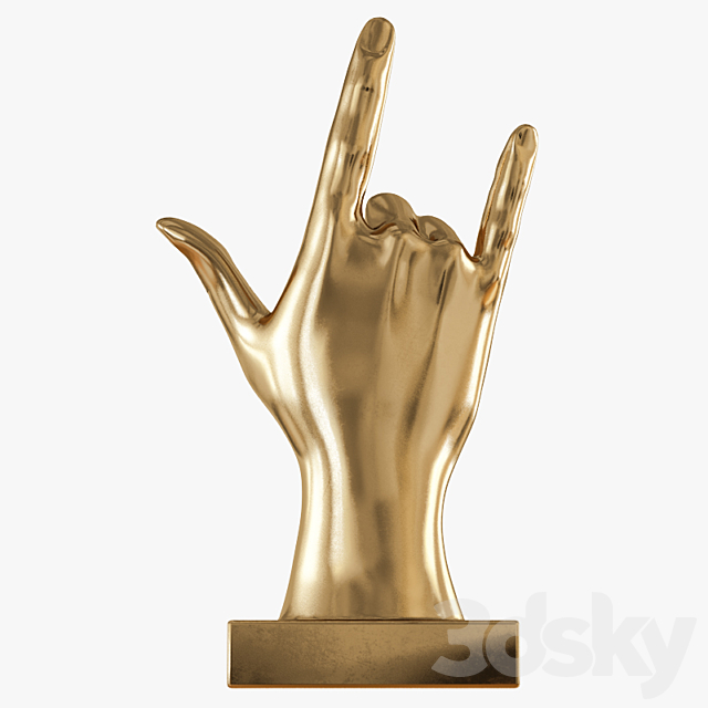 Figurine hand rock on table top 3DSMax File - thumbnail 3