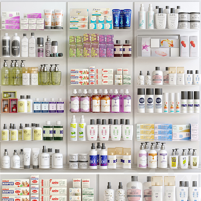 Showcase in a pharmacy with cosmetics 5 3DSMax File - thumbnail 1