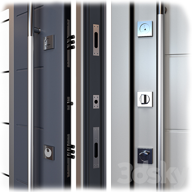 Entrance metal door Inox S-1 (Your Frame) 3d