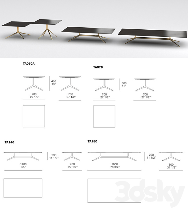 Tavolini Mondrian tables set-2 3DSMax File - thumbnail 2